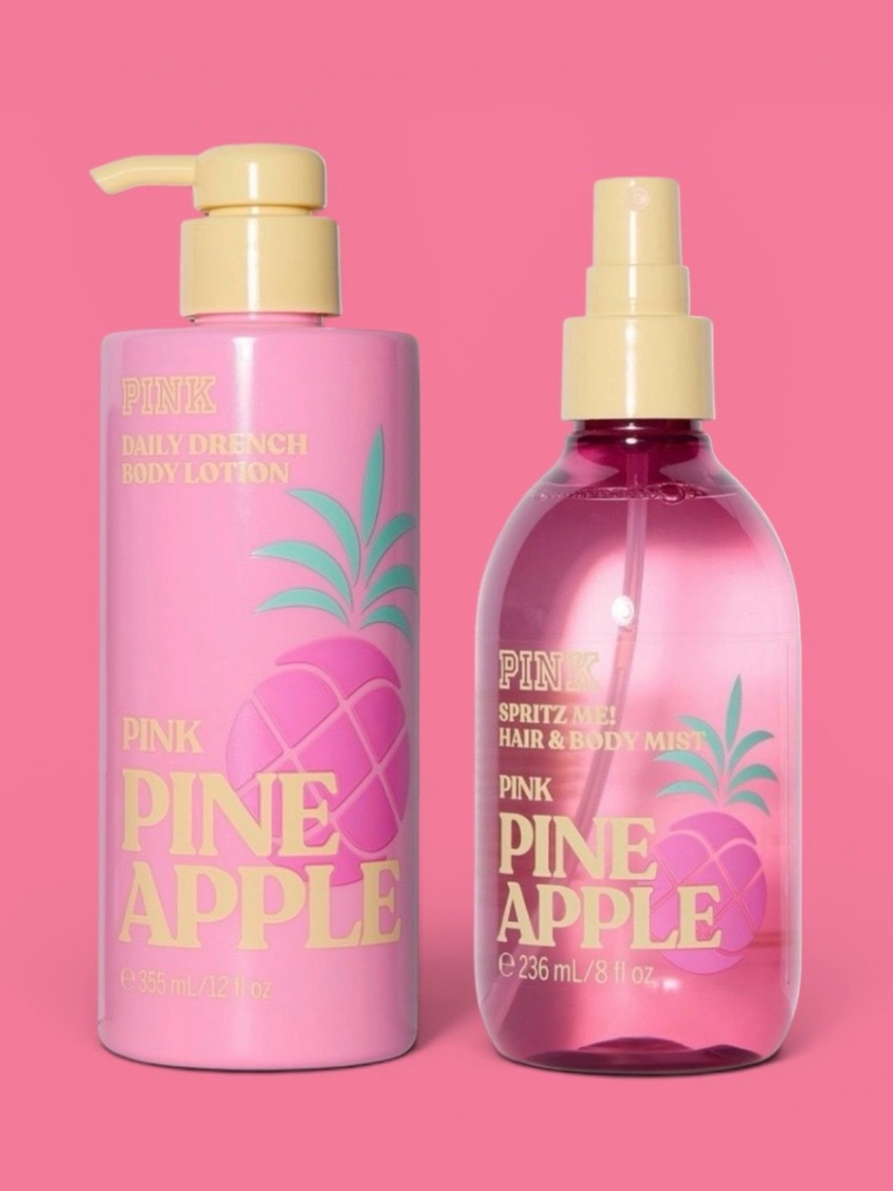 🍍PINK VICTORIA’S SECRET Pineapple Body Lotion & Mist Set Tropical Summer - Picture 7 of 11